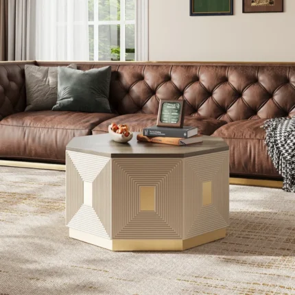 Fluted Block Center Table for Living Room